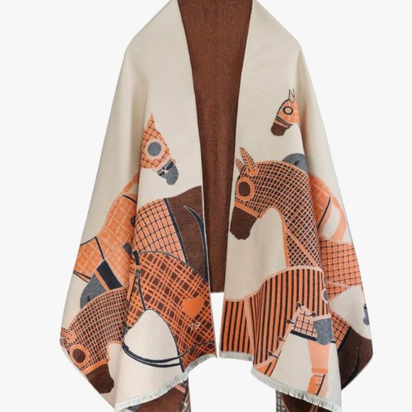 Anthro Kerri Horse Poncho Scarf - Picture 3 of 6